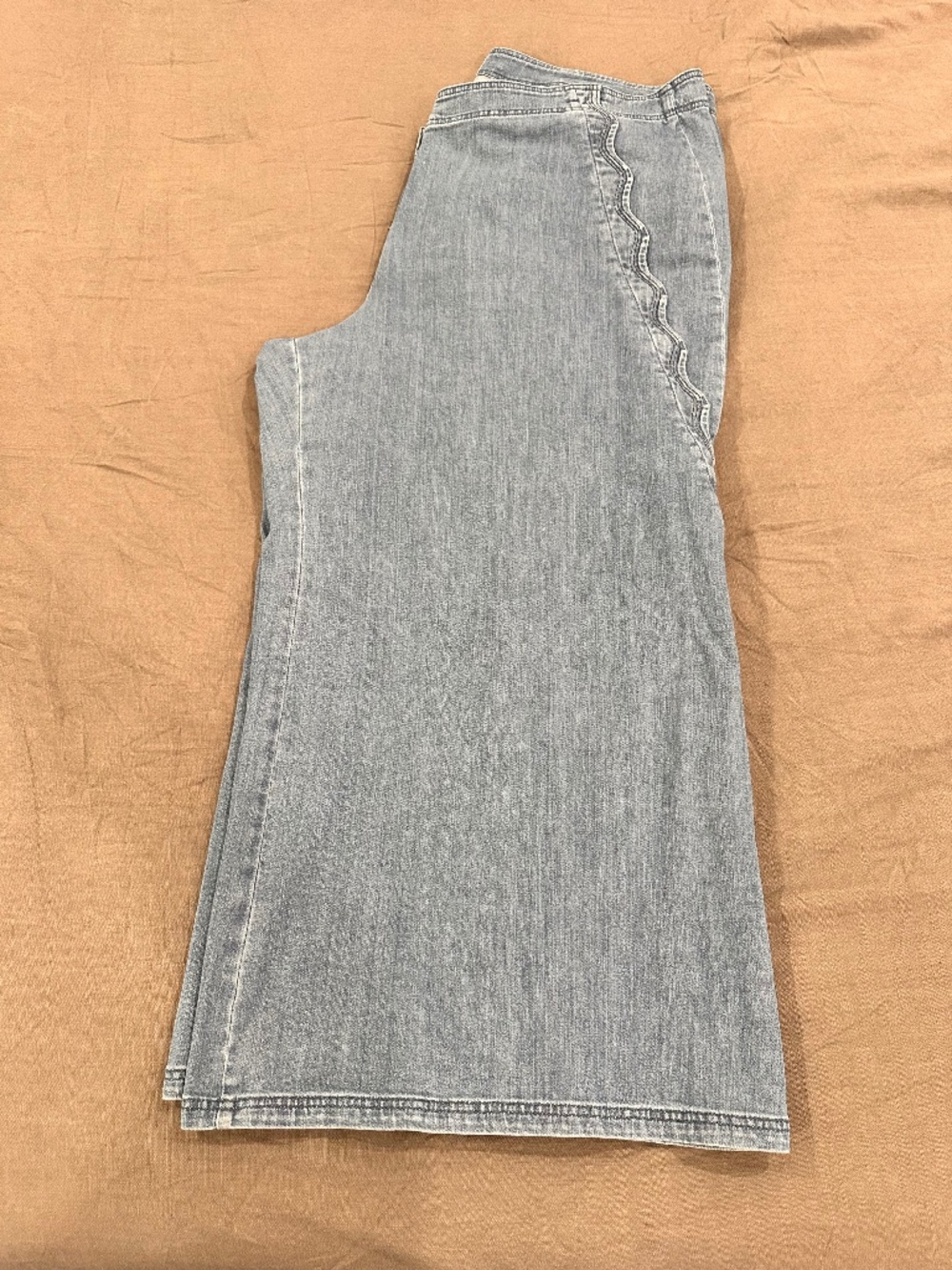 Maeve scallop edge high rise wide leg jeans 24W